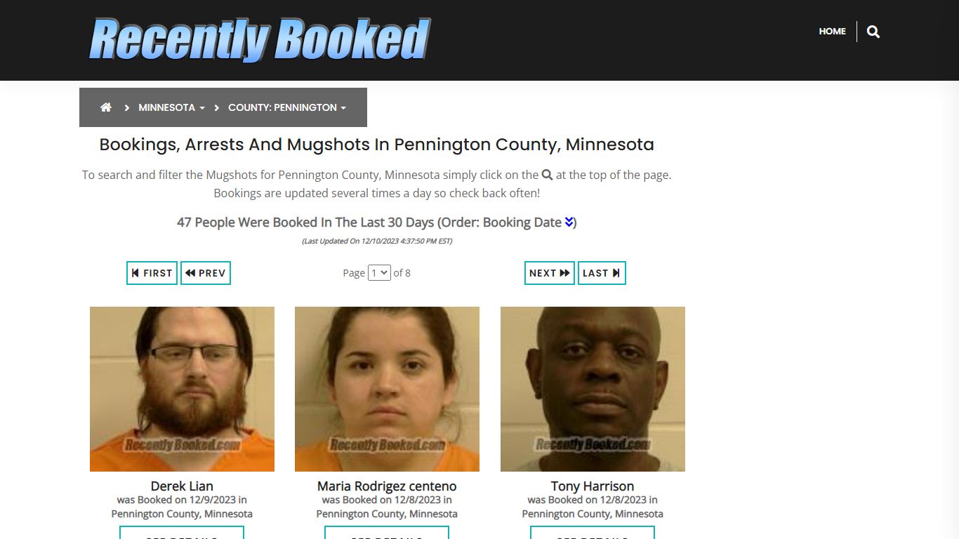 Bookings, Arrests and Mugshots in Pennington County, Minnesota